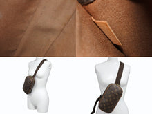 画像をギャラリービューアに読み込む, LOUIS VUITTON ルイヴィトン モノグラム ポシェット ガンジュ ボディバッグ M51870 ブラウン ゴールド金具 美品 中古 4b006997