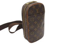 画像をギャラリービューアに読み込む, LOUIS VUITTON ルイヴィトン モノグラム ポシェット ガンジュ ボディバッグ M51870 ブラウン ゴールド金具 美品 中古 4b006997