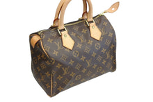 画像をギャラリービューアに読み込む, LOUIS VUITTON ルイヴィトン スピーディ25 ハンドバッグ M41109 モノグラム PVC レザー ブラウン ゴールド金具 美品 中古 4b007002