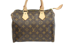 画像をギャラリービューアに読み込む, LOUIS VUITTON ルイヴィトン スピーディ25 ハンドバッグ M41109 モノグラム PVC レザー ブラウン ゴールド金具 美品 中古 4b007002