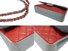 画像をギャラリービューアに読み込む, CHANEL シャネル マトラッセ25 チェーンショルダー ショルダーバッグ Wフラップ 22番台 ラムスキン トリコロールカラー シルバー金具 美品 中古 4b007004