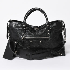 BALENCIAGA バレンシアガ ザ ジャイアントシティ 2WAY ハンドバッグ 281770 ショルダーバッグ ブラック シルバー金具 美品 中古 4a007005