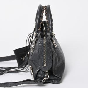 BALENCIAGA バレンシアガ クラシック ミニ シティ 2WAY ショルダーバッグ 300295 ダークグレー シルバー金具 良品 中古 4a007007