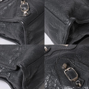 BALENCIAGA バレンシアガ クラシック ミニ シティ 2WAY ショルダーバッグ 300295 ダークグレー シルバー金具 良品 中古 4a007007