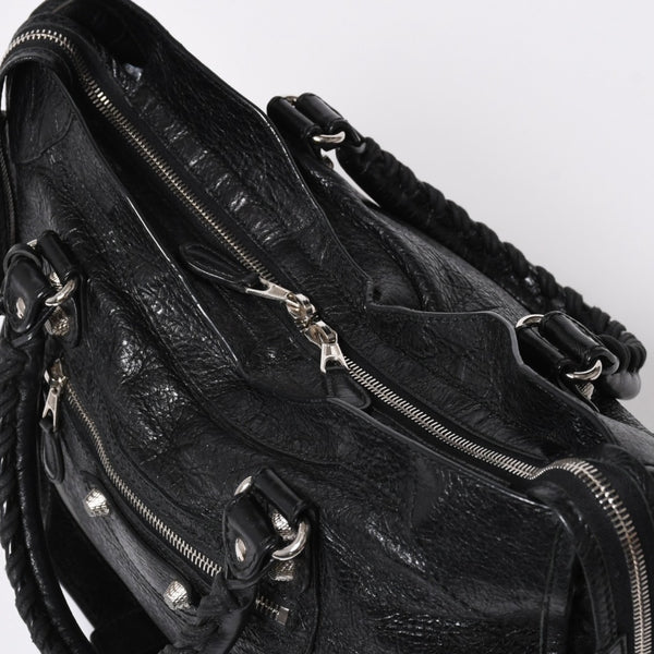 BALENCIAGA バレンシアガ ザ ジャイアントシティ 2WAY ハンドバッグ 281770 ショルダーバッグ ブラック シルバー金具 美品 中古 4a007005