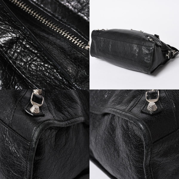 BALENCIAGA バレンシアガ ザ ジャイアントシティ 2WAY ハンドバッグ 281770 ショルダーバッグ ブラック シルバー金具 美品 中古 4a007005