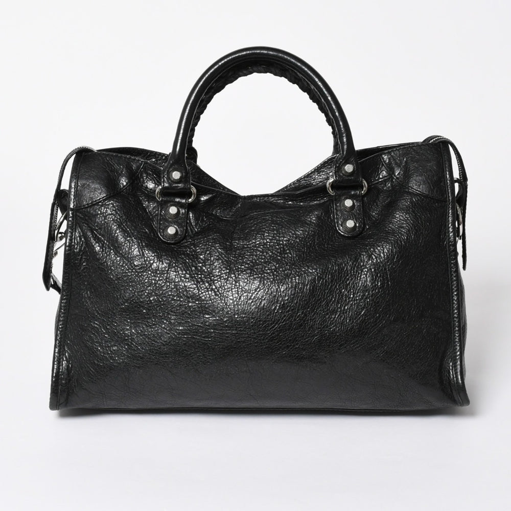 BALENCIAGA バレンシアガ ザ ジャイアントシティ 2WAY ハンドバッグ 281770 ショルダーバッグ ブラック シルバー金具 美品 中古 4a007005