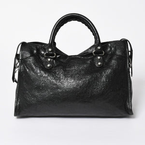 BALENCIAGA バレンシアガ ザ ジャイアントシティ 2WAY ハンドバッグ 281770 ショルダーバッグ ブラック シルバー金具 美品 中古 4a007005