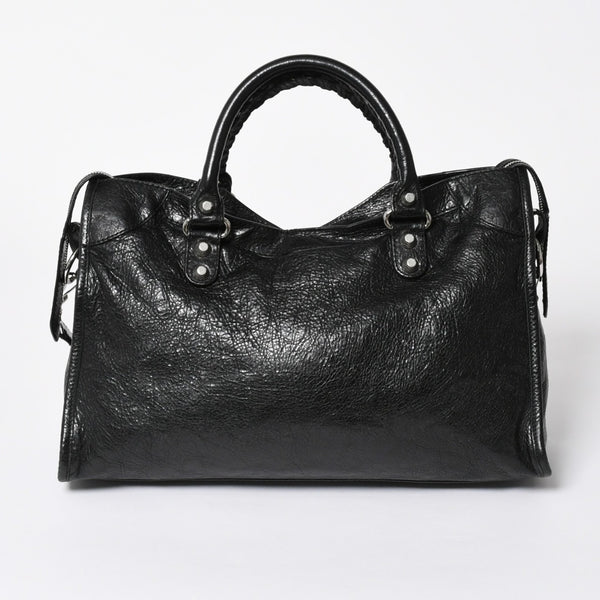 BALENCIAGA バレンシアガ ザ ジャイアントシティ 2WAY ハンドバッグ 281770 ショルダーバッグ ブラック シルバー金具 美品 中古 4a007005