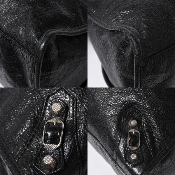 BALENCIAGA バレンシアガ ザ ジャイアントシティ 2WAY ハンドバッグ 281770 ショルダーバッグ ブラック シルバー金具 美品 中古 4a007005
