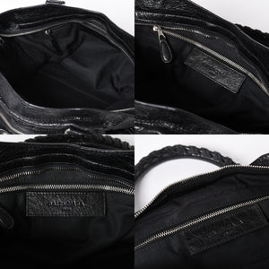 BALENCIAGA バレンシアガ ザ ジャイアントシティ 2WAY ハンドバッグ 281770 ショルダーバッグ ブラック シルバー金具 美品 中古 4a007005