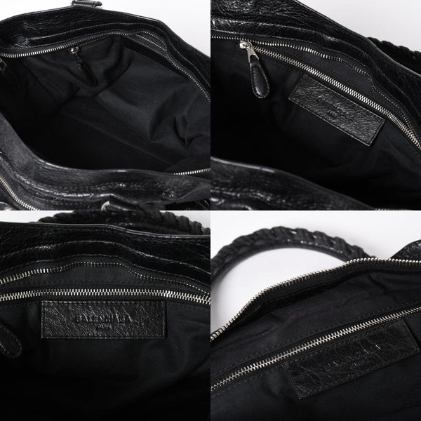 BALENCIAGA バレンシアガ ザ ジャイアントシティ 2WAY ハンドバッグ 281770 ショルダーバッグ ブラック シルバー金具 美品 中古 4a007005