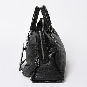 BALENCIAGA バレンシアガ ザ ジャイアントシティ 2WAY ハンドバッグ 281770 ショルダーバッグ ブラック シルバー金具 美品 中古 4a007005