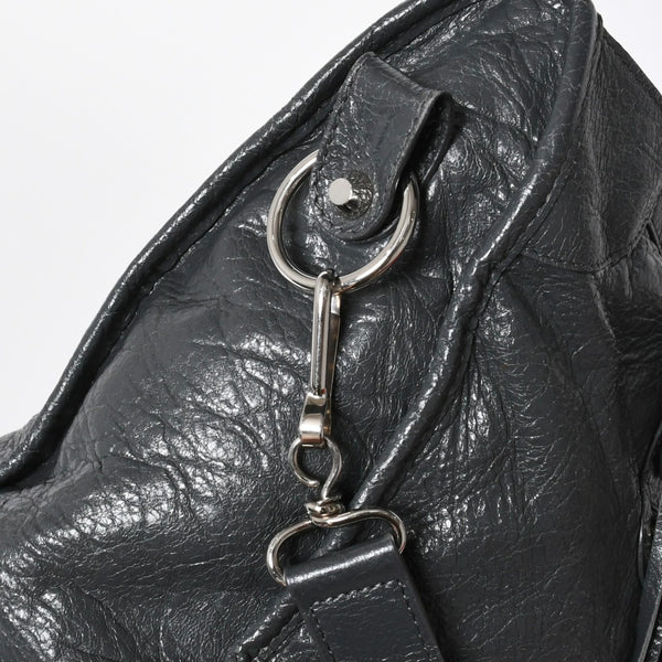 極美品 BALENCIAGA バレンシアガ ザ シティ 2WAY ハンドバッグ 115748 ショルダーバッグ ダークグレー シルバー金具 中古 4a007008