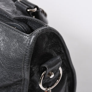 極美品 BALENCIAGA バレンシアガ ザ シティ 2WAY ハンドバッグ 115748 ショルダーバッグ ダークグレー シルバー金具 中古 4a007008