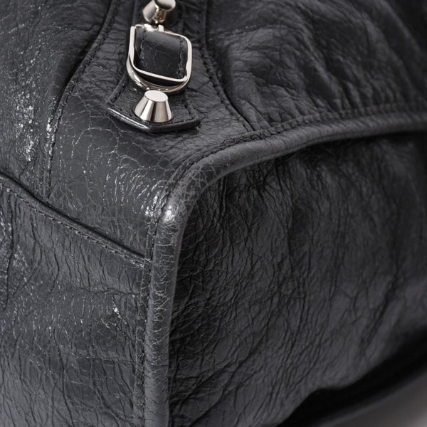 極美品 BALENCIAGA バレンシアガ ザ シティ 2WAY ハンドバッグ 115748 ショルダーバッグ ダークグレー シルバー金具 中古 4a007008