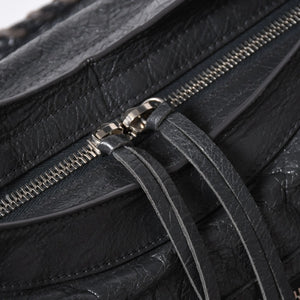 極美品 BALENCIAGA バレンシアガ ザ シティ 2WAY ハンドバッグ 115748 ショルダーバッグ ダークグレー シルバー金具 中古 4a007008