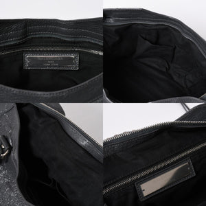 極美品 BALENCIAGA バレンシアガ ザ シティ 2WAY ハンドバッグ 115748 ショルダーバッグ ダークグレー シルバー金具 中古 4a007008