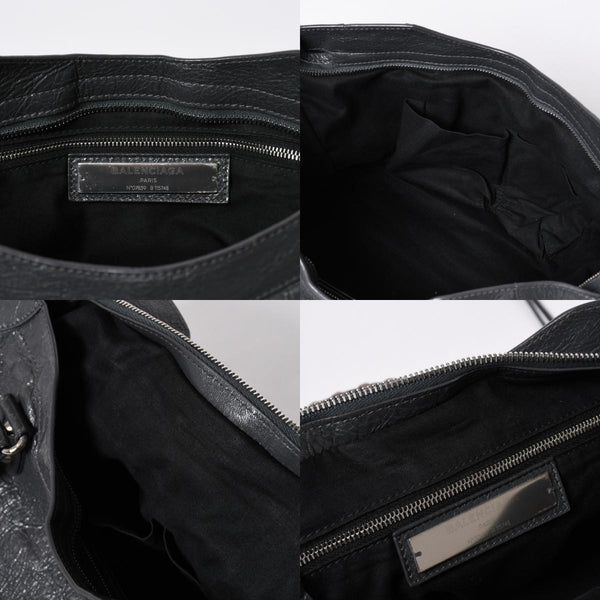 極美品 BALENCIAGA バレンシアガ ザ シティ 2WAY ハンドバッグ 115748 ショルダーバッグ ダークグレー シルバー金具 中古 4a007008