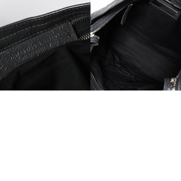 極美品 BALENCIAGA バレンシアガ ザ シティ 2WAY ハンドバッグ 115748 ショルダーバッグ ダークグレー シルバー金具 中古 4a007008