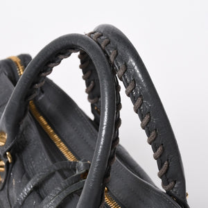 BALENCIAGA バレンシアガ クラシック シティ 2WAY ショルダーバッグ 431621 ダークグレー ゴールド金具 美品 中古 4a007006