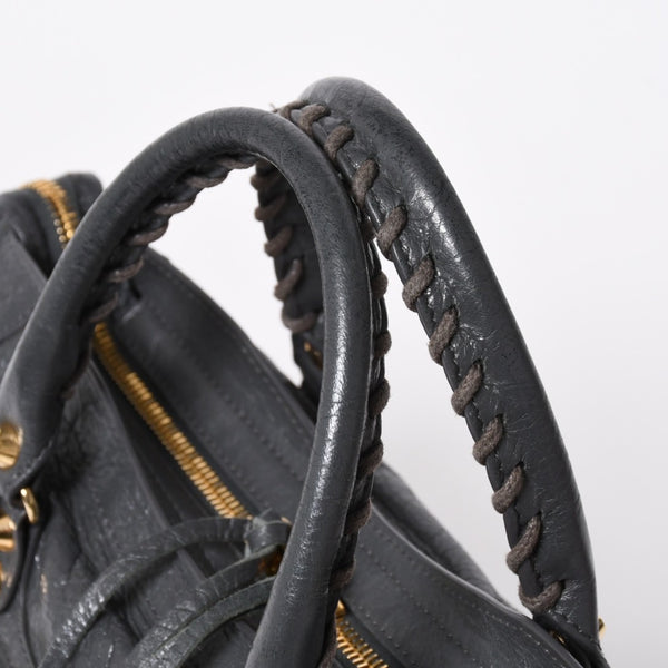 BALENCIAGA バレンシアガ クラシック シティ 2WAY ショルダーバッグ 431621 ダークグレー ゴールド金具 美品 中古 4a007006