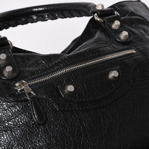 BALENCIAGA バレンシアガ ザ ジャイアントシティ 2WAY ハンドバッグ 281770 ショルダーバッグ ブラック シルバー金具 美品 中古 4a007005