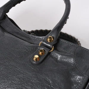 BALENCIAGA バレンシアガ クラシック シティ 2WAY ショルダーバッグ 431621 ダークグレー ゴールド金具 美品 中古 4a007006