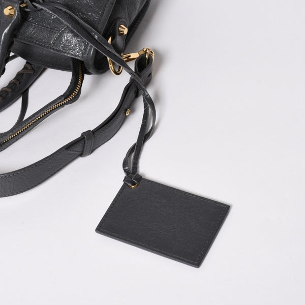 BALENCIAGA バレンシアガ クラシック シティ 2WAY ショルダーバッグ 431621 ダークグレー ゴールド金具 美品 中古 4a007006