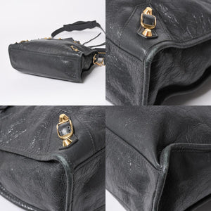 BALENCIAGA バレンシアガ クラシック シティ 2WAY ショルダーバッグ 431621 ダークグレー ゴールド金具 美品 中古 4a007006