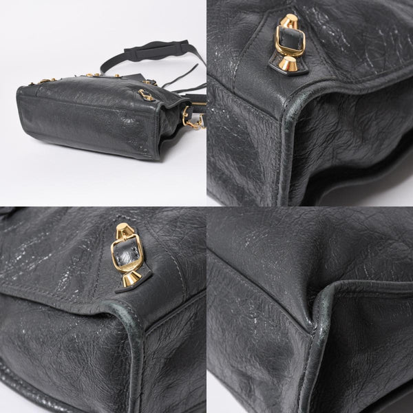 BALENCIAGA バレンシアガ クラシック シティ 2WAY ショルダーバッグ 431621 ダークグレー ゴールド金具 美品 中古 4a007006