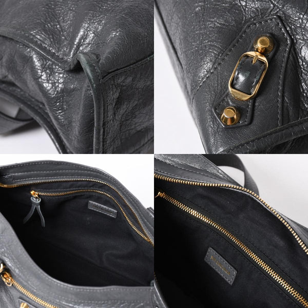 BALENCIAGA バレンシアガ クラシック シティ 2WAY ショルダーバッグ 431621 ダークグレー ゴールド金具 美品 中古 4a007006