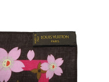 画像をギャラリービューアに読み込む, 極美品 LOUIS VUITTON ルイヴィトン LV × TM カレ モノグラム チェリーブロッサム スカーフ 村上隆 マロン M71920 中古 4b007010