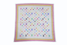 画像をギャラリービューアに読み込む, 極美品 LOUIS VUITTON ルイヴィトン バンダナ スカーフ M71911 モノグラム マルチカラー ホワイト 村上隆 中古 4b007012