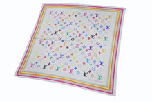 画像をギャラリービューアに読み込む, 極美品 LOUIS VUITTON ルイヴィトン バンダナ スカーフ M71911 モノグラム マルチカラー ホワイト 村上隆 中古 4b007012