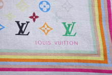 画像をギャラリービューアに読み込む, 極美品 LOUIS VUITTON ルイヴィトン バンダナ スカーフ M71911 モノグラム マルチカラー ホワイト 村上隆 中古 4b007012