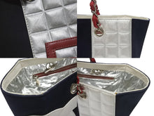 画像をギャラリービューアに読み込む, 極美品 CHANEL シャネル トートバッグ チェーンショルダー ココマーク 7番台 No.5 ネイビー シルバー キャンバス レザー 中古 4b007015