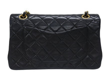 画像をギャラリービューアに読み込む, 極美品 CHANEL シャネル マトラッセ23 Wフラップ Wチェーンショルダーバッグ 1番台 ラムスキン ココマーク ブラック ゴールド金具 中古 4b007017