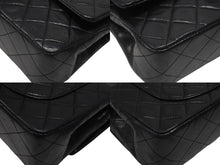 画像をギャラリービューアに読み込む, 極美品 CHANEL シャネル マトラッセ23 Wフラップ Wチェーンショルダーバッグ 1番台 ラムスキン ココマーク ブラック ゴールド金具 中古 4b007017