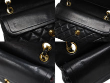 画像をギャラリービューアに読み込む, 極美品 CHANEL シャネル マトラッセ23 Wフラップ Wチェーンショルダーバッグ 1番台 ラムスキン ココマーク ブラック ゴールド金具 中古 4b007017