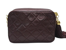 画像をギャラリービューアに読み込む, CHANEL シャネル チェーンショルダーバッグ 3番台 ココマーク フリンジ レザー ボルドー ゴールド金具 美品 中古 4b007025