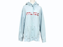 画像をギャラリービューアに読み込む, PALACE パレス パーカー フーディ 刺繍ロゴ コットン ライトブルー レッド ロゴ刺繍 背面プリント サイズL 美品 中古 4b007032