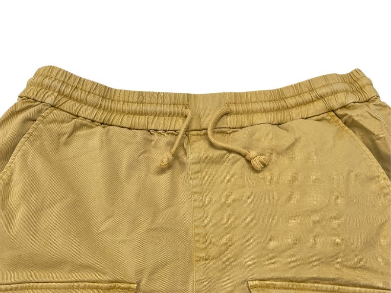 KITH Kiss Shorts SS2022 Yellow Cotton Shorts Half Pants Logo Embroidery RN140659 KHM060132 Size M Good Condition Used 4b007044
