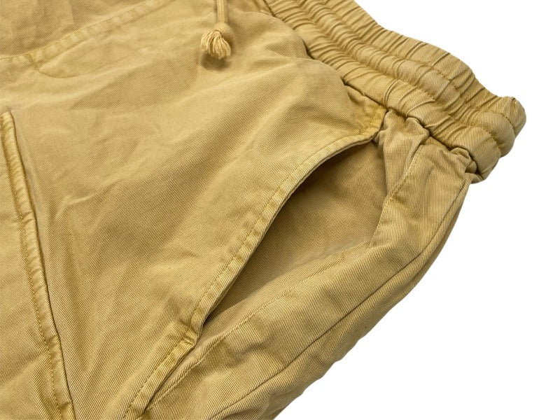 KITH Kiss Shorts SS2022 Yellow Cotton Shorts Half Pants Logo Embroidery RN140659 KHM060132 Size M Good Condition Used 4b007044