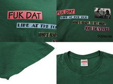 画像をギャラリービューアに読み込む, Supreme シュプリーム FUK DAT グラフィックデザイン半袖Ｔシャツ グリーン コットン サイズL 美品 中古 4b007054