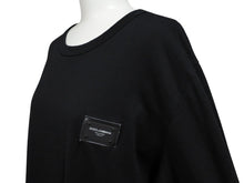 画像をギャラリービューアに読み込む, DOLCE&amp;GABBANA ドルチェ&amp;ガッバーナ 半袖 クルーネック Tシャツ ロゴプレート G8HLOT ブラック 黒 美品 中古 4b007060