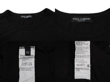 画像をギャラリービューアに読み込む, DOLCE&amp;GABBANA ドルチェ&amp;ガッバーナ 半袖 クルーネック Tシャツ ロゴプレート G8HLOT ブラック 黒 美品 中古 4b007060