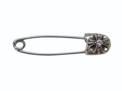 極美品 CHROME HEARTS クロムハーツ セーフティピン スモール 1Pダイヤ チャーム シルバー SV925 1.6g 中古 4b007074