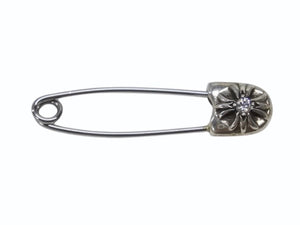 極美品 CHROME HEARTS クロムハーツ セーフティピン スモール 1Pダイヤ チャーム シルバー SV925 1.6g 中古 4b007074