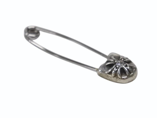 極美品 CHROME HEARTS クロムハーツ セーフティピン スモール 1Pダイヤ チャーム シルバー SV925 1.6g 中古 4b007074